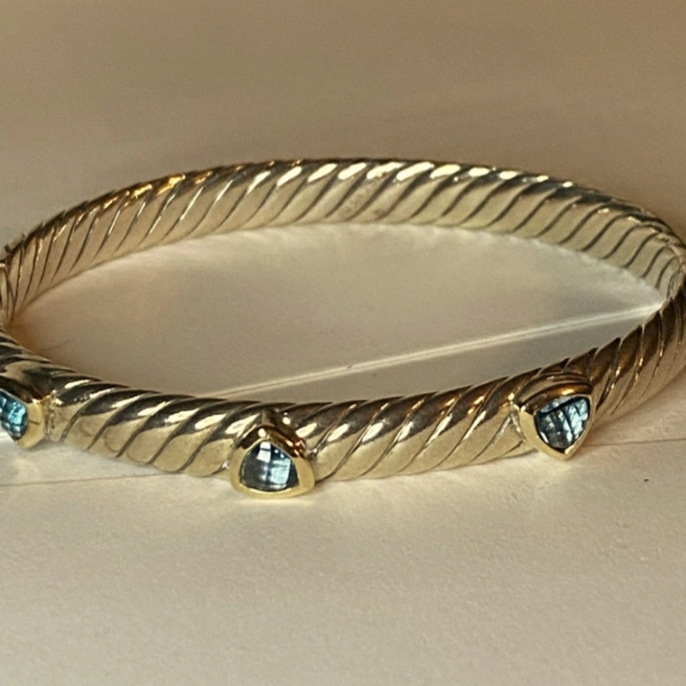 David Yurman Blue Topaz Bangle Bracelet